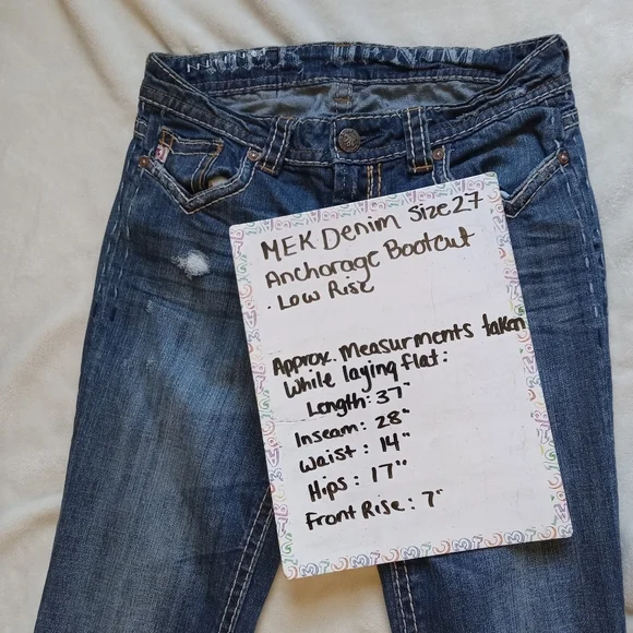 MEK Denim Anchorage Lowrise Bootcut Jeans size 27 - Picture 4 of 8